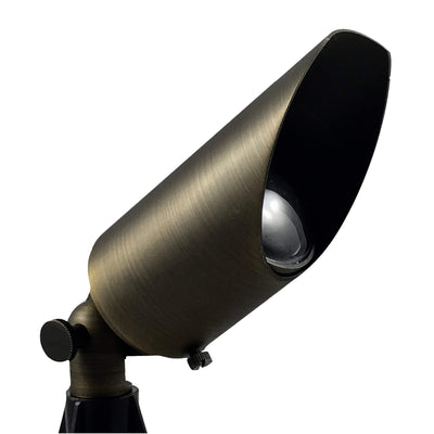 LUMiON Illuminator Brass Garden Spotlight w/ Lamp, Wire Connectors (For Parts)
