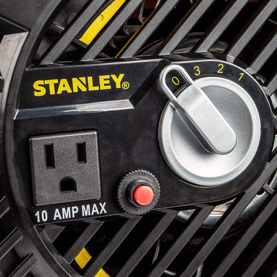 Stanley 3 Speed High Velocity Pivot Durable Fan w/Outlet (Certified Refurbished)