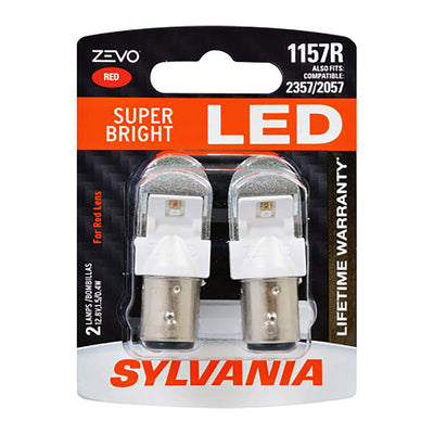 Sylvania Zevo 1157 Red LED Bright Interior Exterior Mini Light Bulb Set, 2 Pack