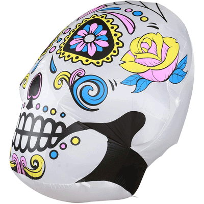 Holidayana 6' Tall Air Blown Inflatable Halloween Skull Yard Decoration (Used)
