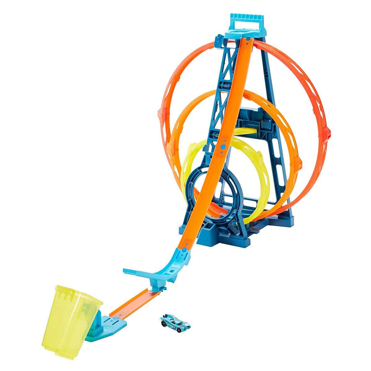 Hot Wheels Track Builder Triple Loop Jump Stunt Kit with Vehicle (Open Box)