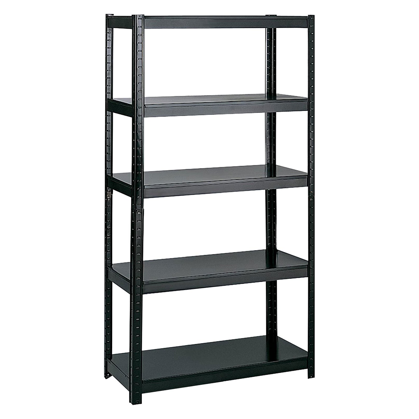 Safco 5 Shelf Boltless Storage Organization Metal Shelving, Black (Open Box)