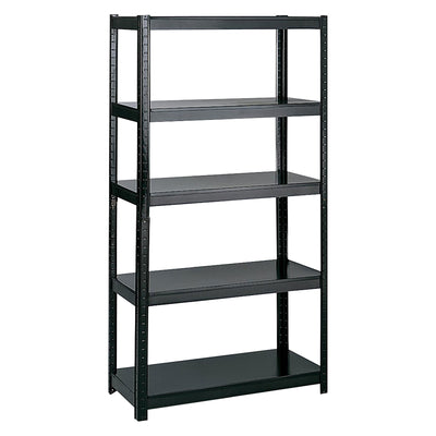 Safco 5 Shelf Boltless Storage Organization Metal Shelving, Black (Open Box)