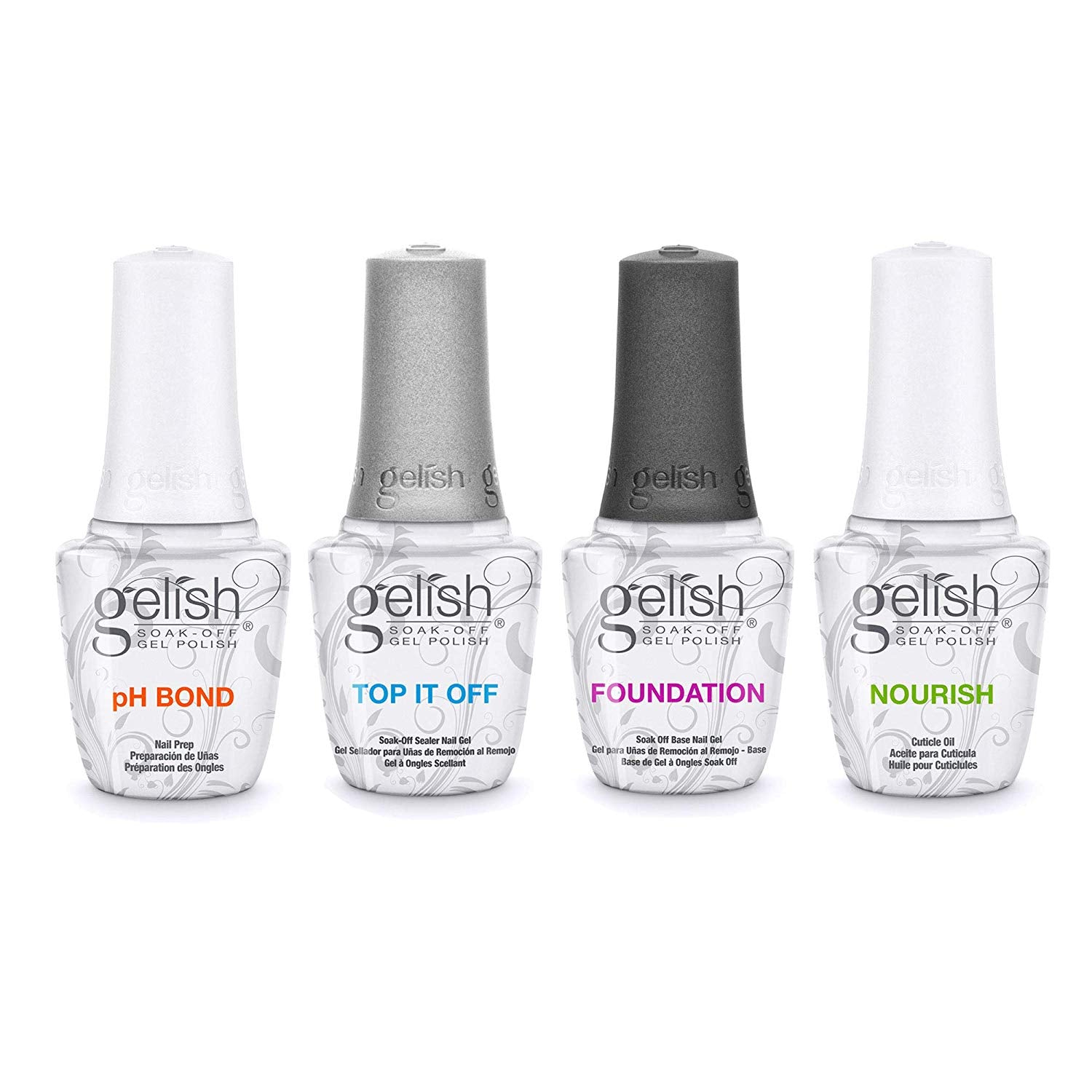 Gelish Dynamic Duo Base & Top It Off Nail Polish w/Fantastic Four Essentials Kit - VMInnovations