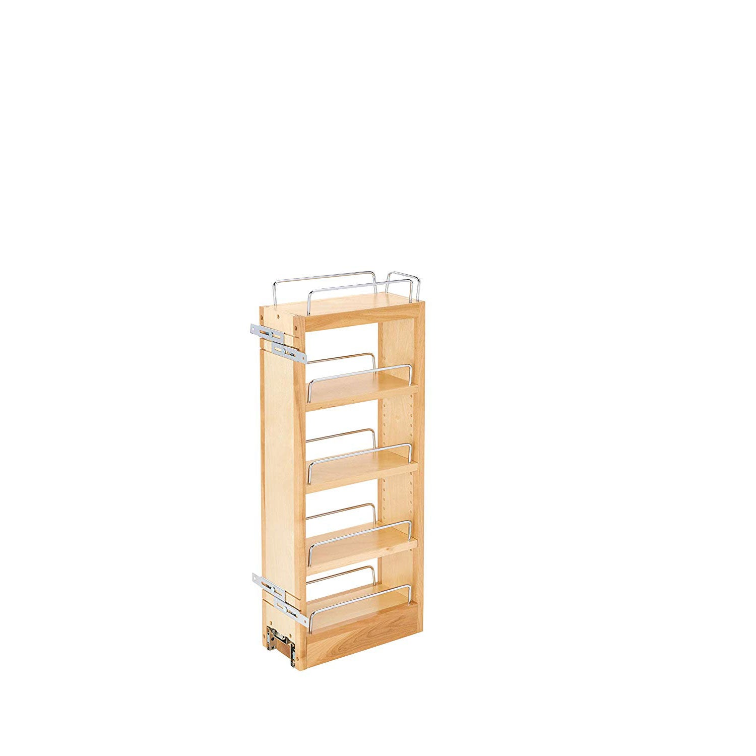 Rev-A-Shelf 448-WC-5C 5-Inch Maple Wood Pull Out Wall Cabinet Organizer (2 Pack)