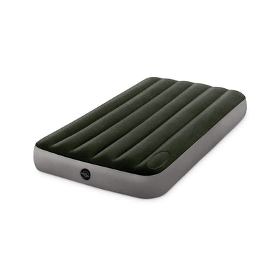 Intex 64763E Standard Dura Beam Downy Air Mattress Bed w/ Built In Pump, Queen (Refurbished)