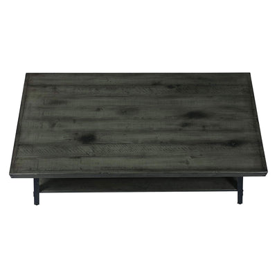 Wallace & Bay Chandler 48" Long Rustic Coffee Table, Antique Gray (Damaged)