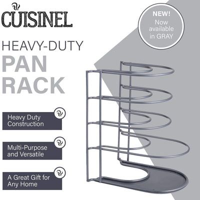 Cuisinel 12.2 In Heavy Duty Extra Large 5 Pan & Pot 5 Tier Rack, Gray (Used)