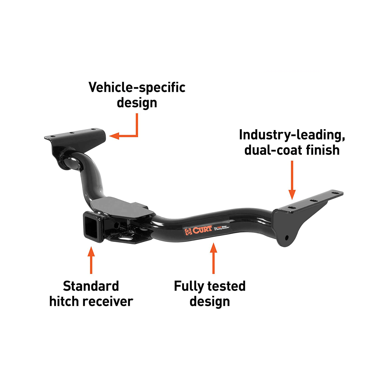 CURT Heavy Duty Class III Trailer Towing Hitch 2 Inch Receiver, Black (Open Box)