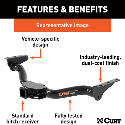 CURT Heavy Duty Class 3 Trailer Towing Hitch with 2" Receiver, Black (For Parts)