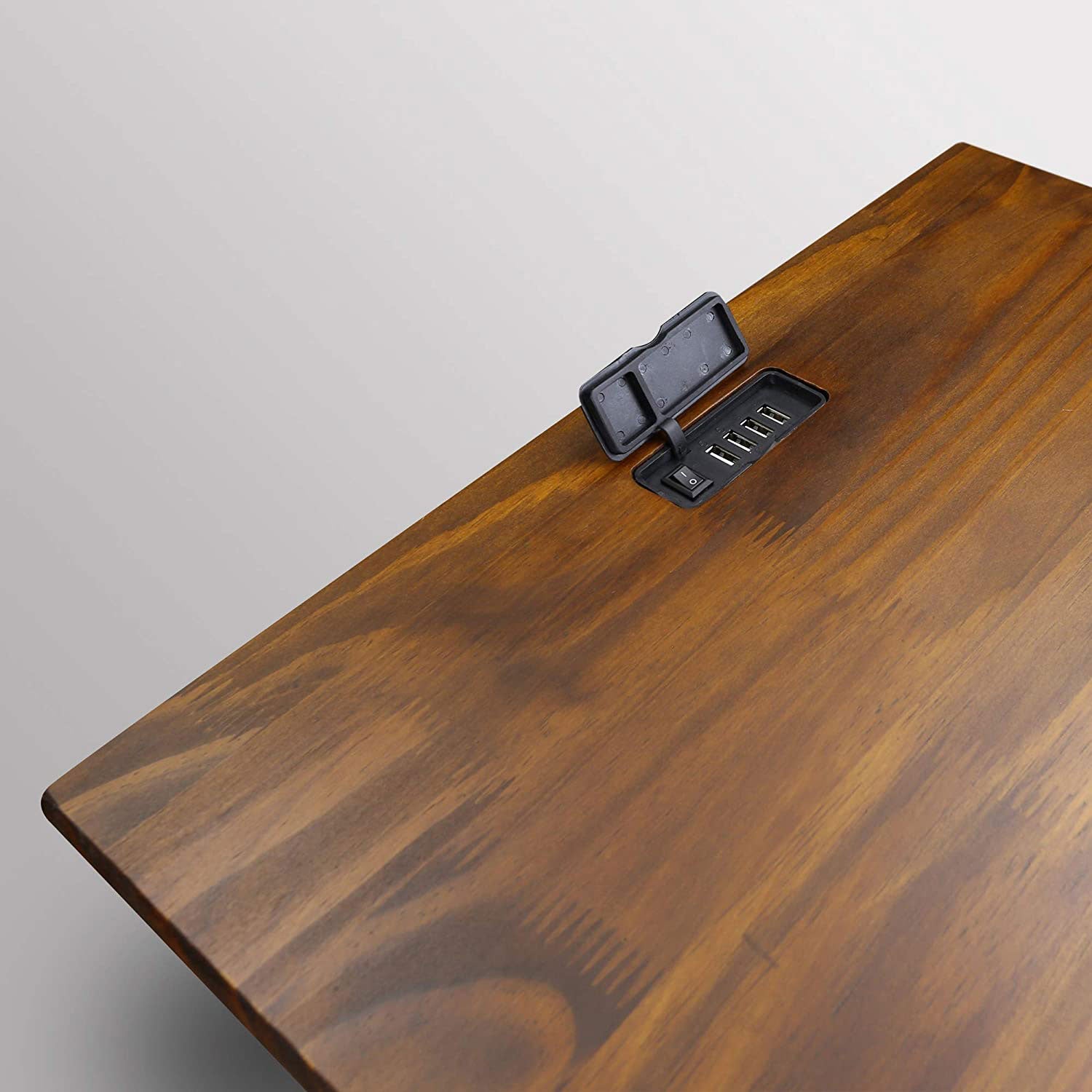 Casual Home Night Owl Bedside Nightstand with USB Ports, Warm Brown (Open Box) - VMInnovations