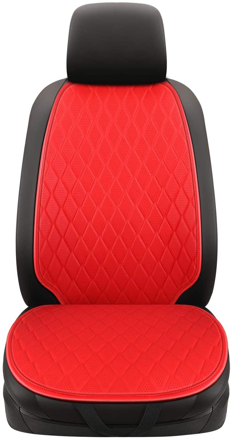 ISFC INSURFINSPORT Leather Front Inside Car Seat Cover, Black and Red (Used)