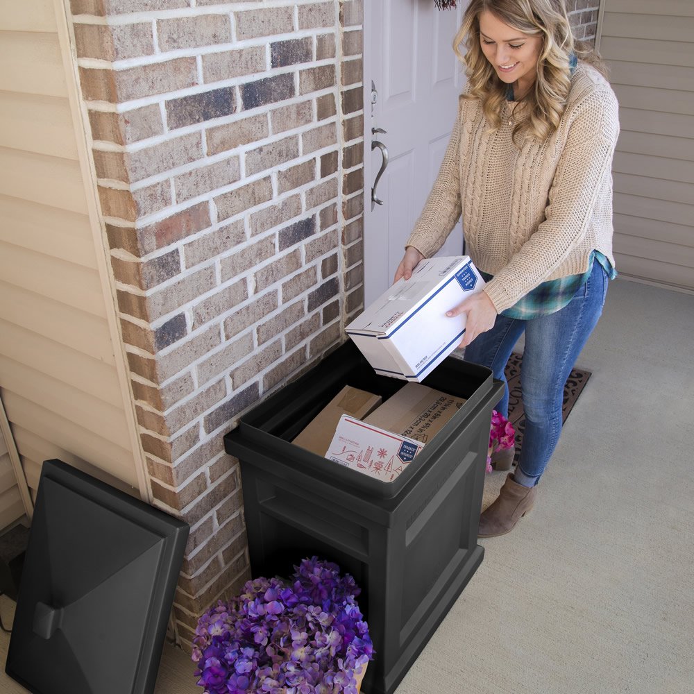 Step2 Express Outdoor Porch Mail Package Delivery Box Container, Black (OpenBox) - VMInnovations