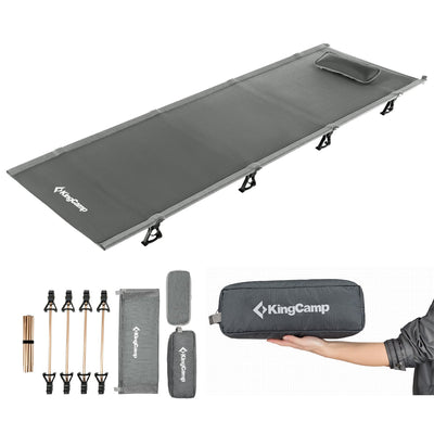 KingCamp Ultralight Compact Folding Camping Tent Cot Bed, 4.9 Pounds, Grey