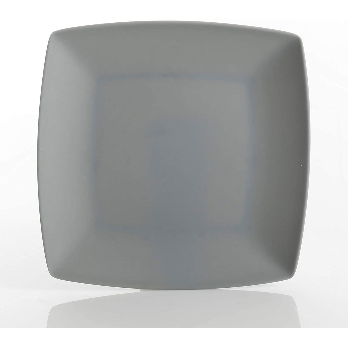 Gibson Home 16 Piece Modern Square Melamine Dinnerware Plate Set Grey (2 Pack)