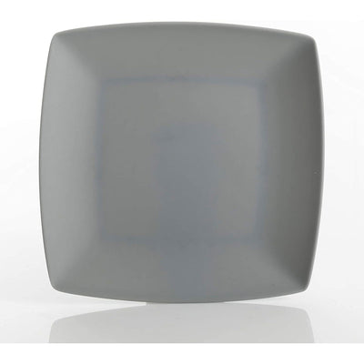 Gibson Home 16 Piece Square Dinnerware Set Plates, Bowls, & Cups, Grey (3 Pack)
