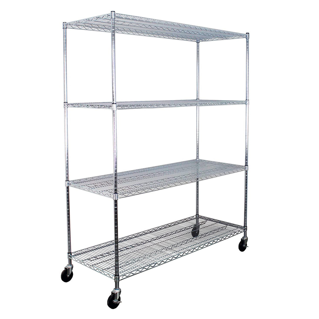 SafeRacks 24 x 60 x 72 Inch 4 Tier Storage Steel Wire Shelving Rack (For Parts) - VMInnovations