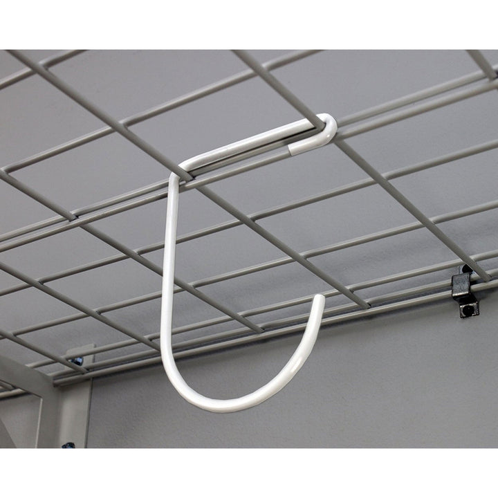 SafeRacks 24 x 48 Inch Garage Wall Shelf Two-Pack with Bike Tire Hooks, White