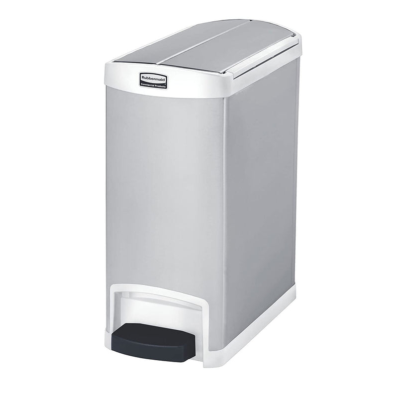 Rubbermaid Commercial Slim Jim Stainless Steel End Step On Wastebasket(Open Box)