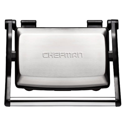 Chefman Panini Press Grill and Gourmet Sandwich Maker, Stainless Steel (Used)