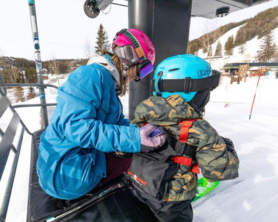 Lucky Bums Kids Ski Harness w/ Grip N' Guide Handle, 2 Leashes, Navy (Open Box) - VMInnovations