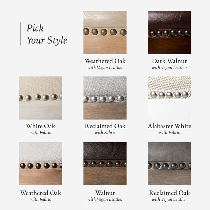 Maven Lane Counter Stool, Reclaimed Oak w/Stone Vegan Leather (For Parts) - VMInnovations