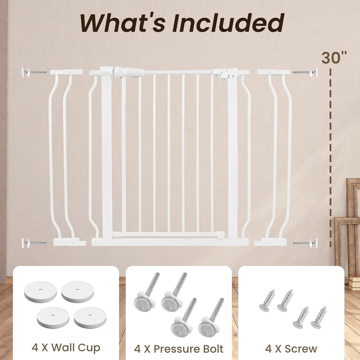 BalanceFrom Walk Thru Auto Close Hold Open Baby Safety Gate, (Open Box) - VMInnovations