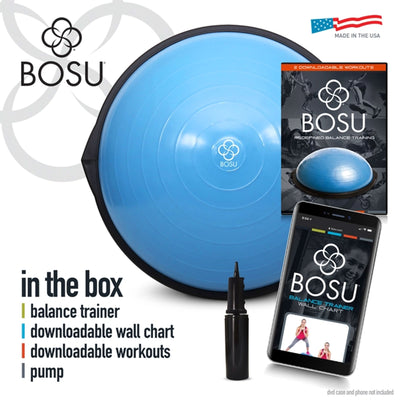 Bosu Multi Functional Home Gym 26" Original Balance Strength Trainer Ball, Blue