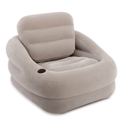 Intex Inflatable Khaki Accent Chair with Cup Holder and Water Base (Open Box)