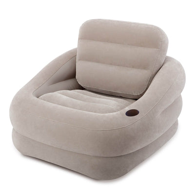 Intex Inflatable Khaki Accent Chair with Cup Holder and Water Base (Used)