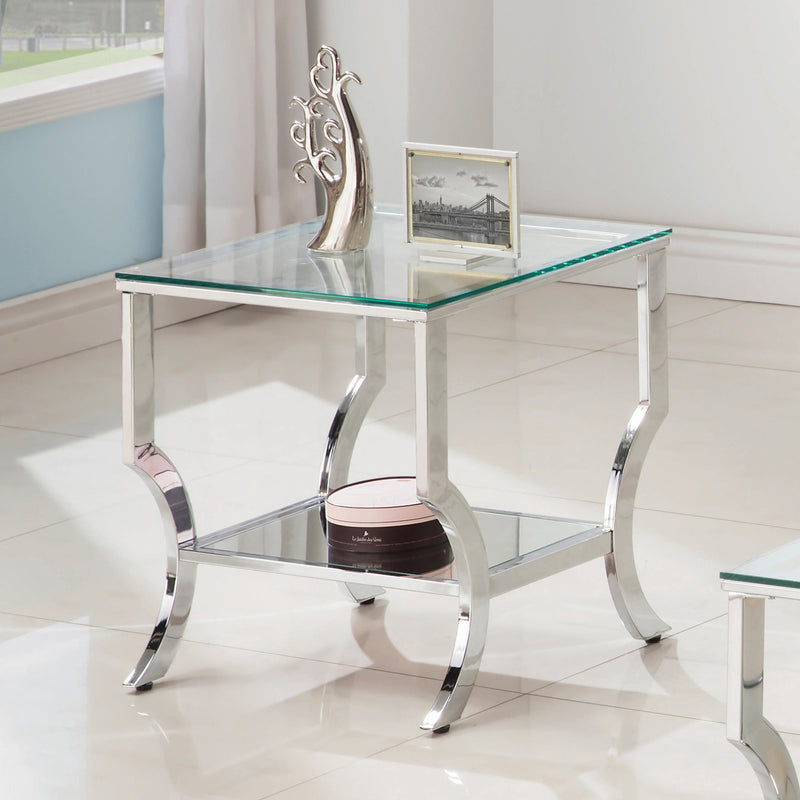 Coaster Home Furnishings Contemporary End Table w/Mirrored Shelf(For Parts)