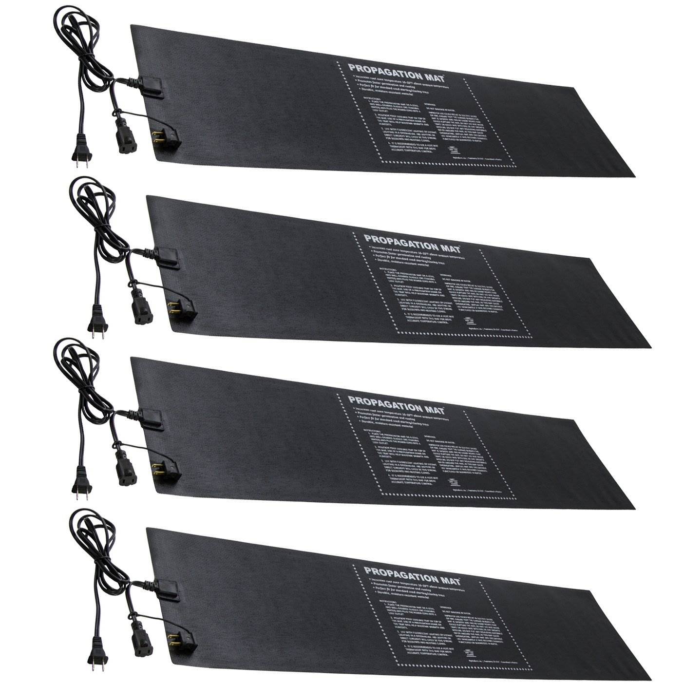 Hydrofarm 19007 Hydroponic 12 x 48-Inch 60W Seed Start Propagation Heat Mat (4) - VMInnovations