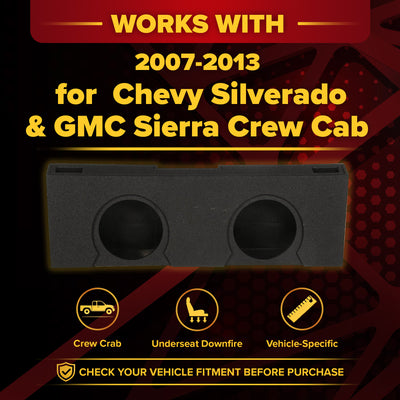 QPower Dual 12" Sub Box - Chevy Silverado Crew Cab & GMC Sierra Crew Cab 07-13 - VMInnovations