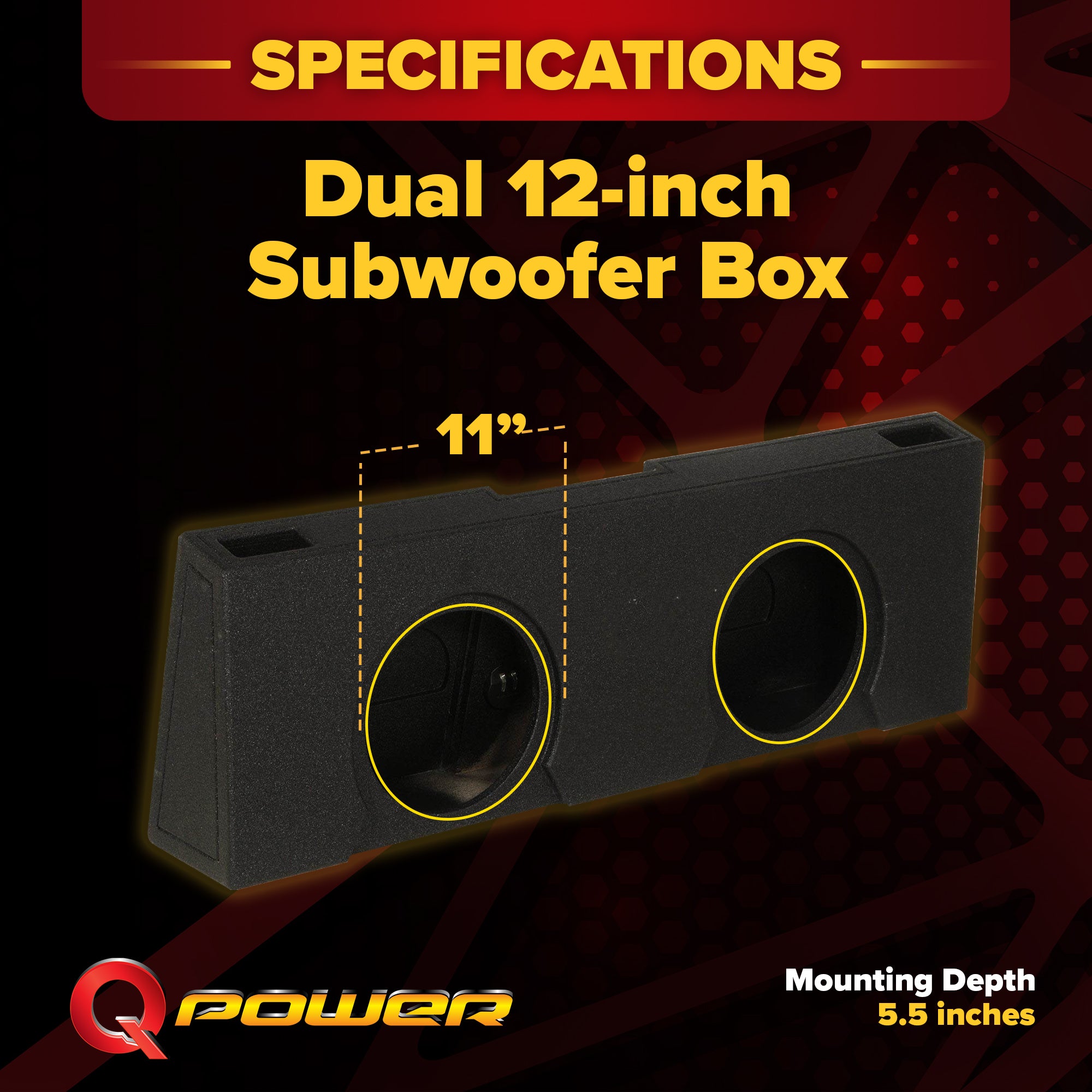 QPower Dual 12" Sub Box - Chevy Silverado Crew Cab & GMC Sierra Crew Cab 07-13 - VMInnovations