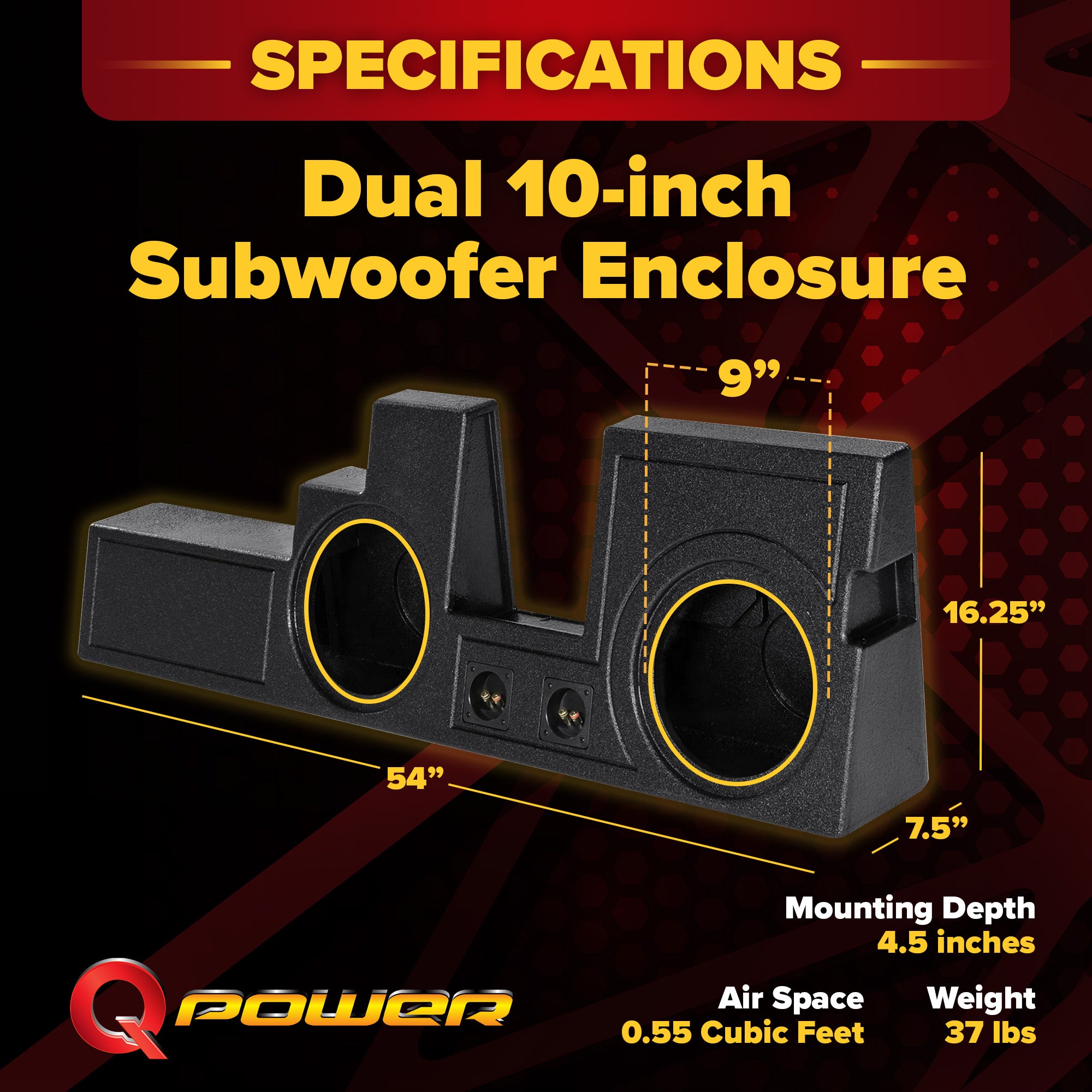 Q Power Dual 10" Ported Enclosure for Ford Super Duty 2000-2016 (Damaged)
