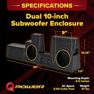 Q Power Dual 10" Ported Enclosure for Ford Super Duty 2000-2016 (Damaged)