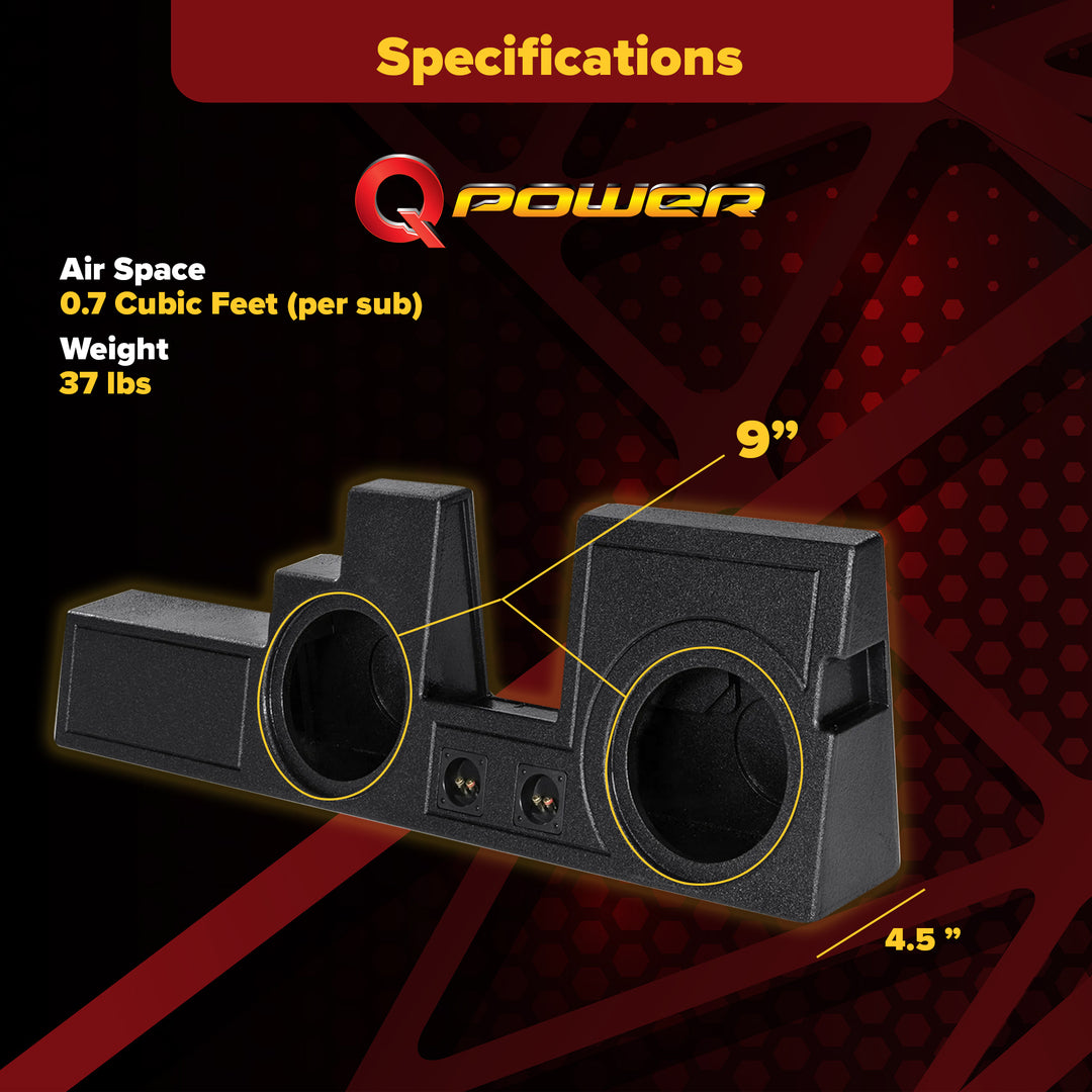Q Power Dual 10" Ported Sub Enclosure for Ford F-250, F-350 Super Duty 2000-2025