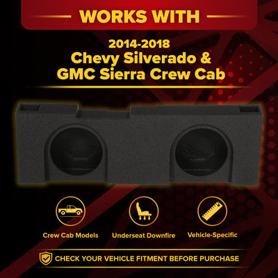 Q Power 2 Hole 2014-2016 GM/Chevy Crew Cab 12" Ported Subwoofer Box (Open Box)