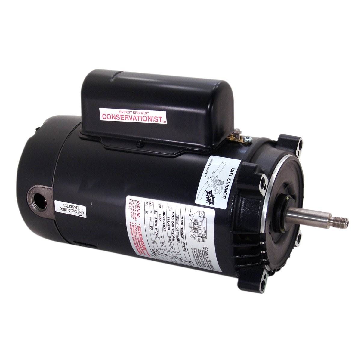 Regal Beloit 3,450 RPM 2.5 HP Thread Shaft Motor for Hot Tubs, Black (Damaged)