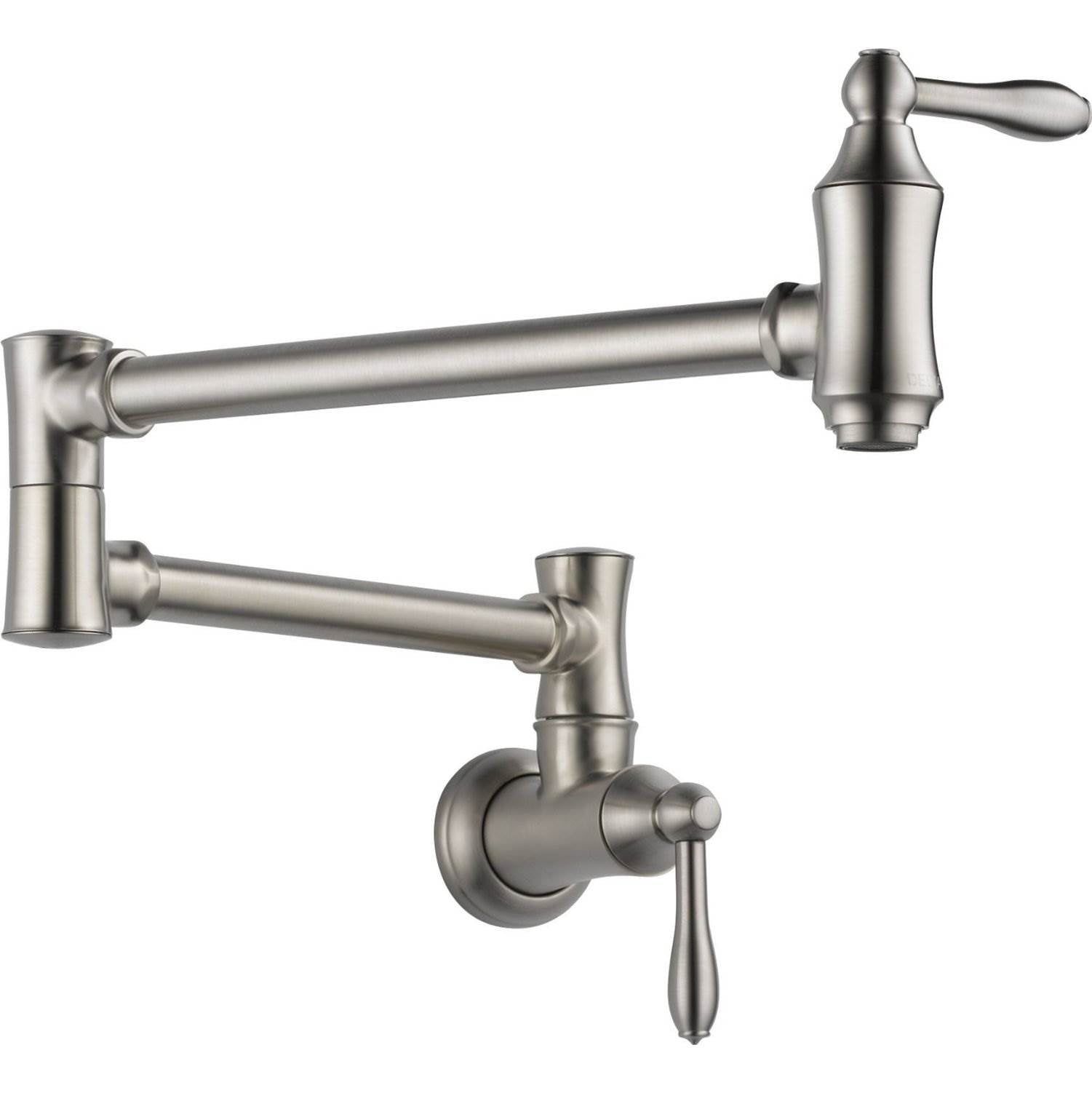 Delta Faucets Victorian Pot Filler Wall Faucet, Stainless Steel (Open Box)