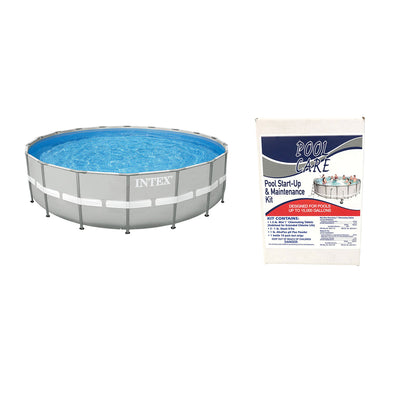 Intex Ultra Frame Swimming Pool Set + Qualco Pool Chemical Maintenance Kit