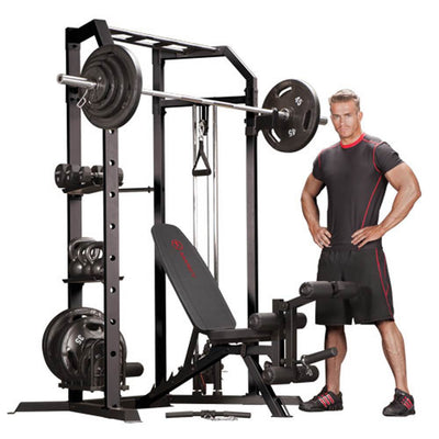 Marcy Olympic Strength Cage System and Multipurpose Utility Slant Board Bench
