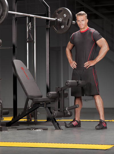 Marcy Olympic Strength Cage System and Multipurpose Utility Slant Board Bench