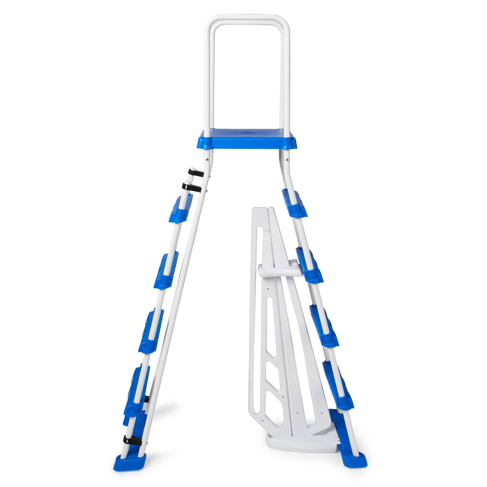 Swimline A-Frame Above Ground Pool Ladder w/ Barrier for 48" to 52" Pool Height - VMInnovations