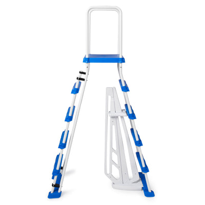 Swimline A-Frame Above Ground Pool Ladder w/ Barrier for 48" to 52" Pool Height