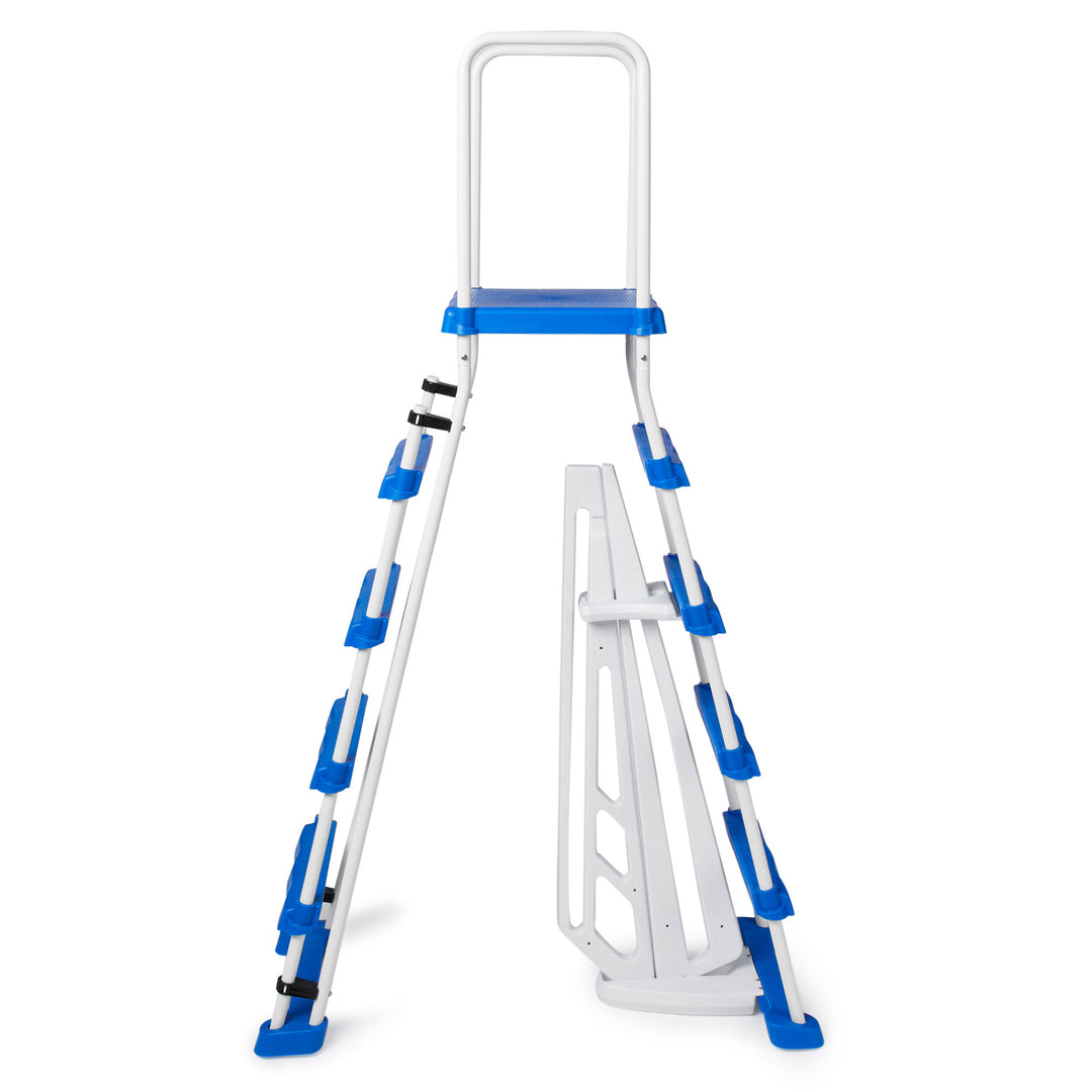 Swimline A-Frame Above Ground Pool Ladder w/ Barrier for 48" to 52" Pool (Used)
