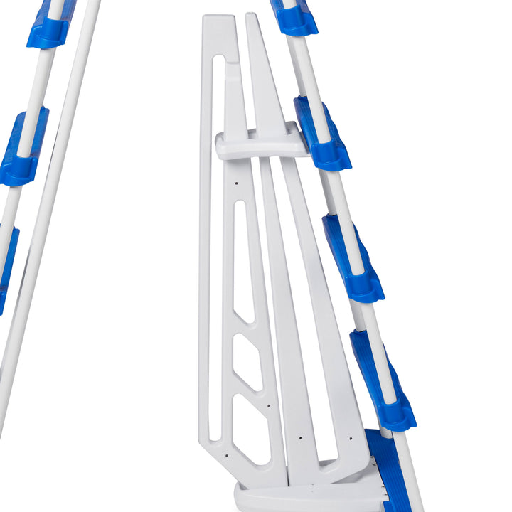 Swimline A-Frame Above Ground Pool Ladder w/ Barrier for 48" to 52" Pool Height