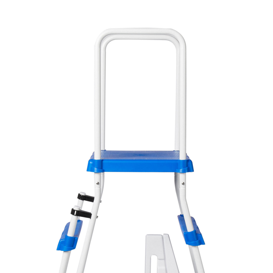 Swimline A-Frame Above Ground Pool Ladder w/ Barrier for 48" to 52" Pool Height