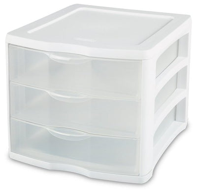 Sterilite ClearView Compact Portable 3 Storage Drawer Organizer Cabinet (5 Pack)