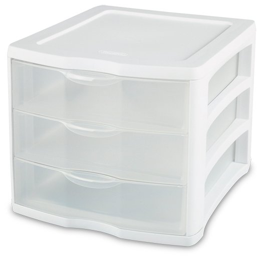 Sterilite ClearView Compact Portable 3 Storage Drawer Organizer Cabinet (5 Pack)